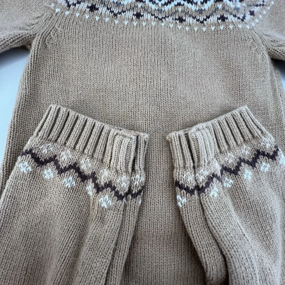 Baby Gap Newborn Outfit Gingerbread Holiday Sweater One Piece Winter Earth Tones
